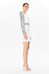 Sequin Sleeve White Dress